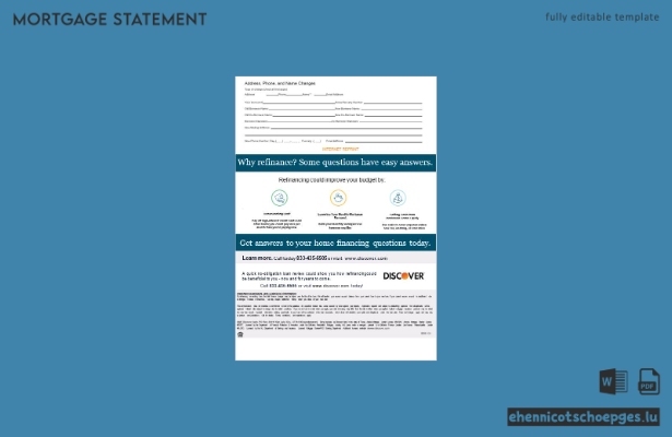 US Discover Bank Hypothekenabrechnung im Word- und PDF-Format, 3 Seiten, Beispielvorschau